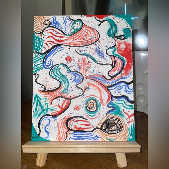 “Deep thoughts” illustration and splash painting - Picture 2 of 7